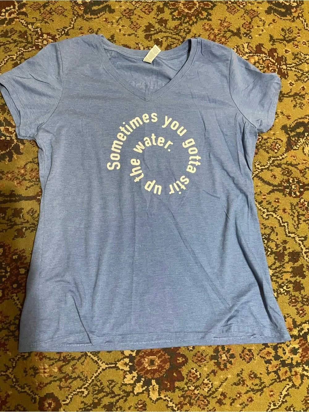 The Chosen Merch V-Neck T-Shirt Blue Women's Size XL Stir Up The Water